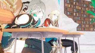 Alhaitham boinked in Public by NPC - Genshin Influence Anime porn