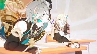 Alhaitham boinked in Public by NPC - Genshin Influence Anime porn