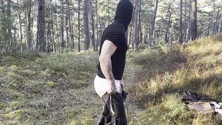 Wolf in the woods wanking off. Sasquatch fashion