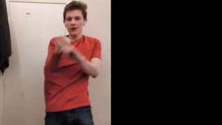 Naughty school jock displays off