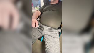 Spunking in gray sweatpants with Domi