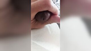 Rapid cock-squeezing morning exhausted jizz splash ejaculation no lubricant