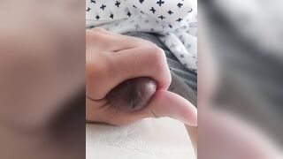 Rapid cock-squeezing morning exhausted jizz splash ejaculation no lubricant