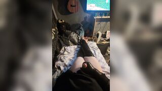 Femboy jizzes dressed in spandex