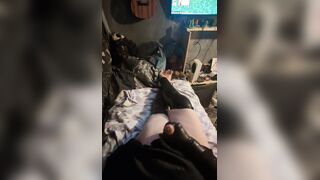 Femboy jizzes dressed in spandex