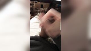 Jerking my uncircumcised biotch penis