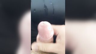 Gigantic Jizz shot from Diminutive Knob - Noisy Bellows and Precum Running in rivulets