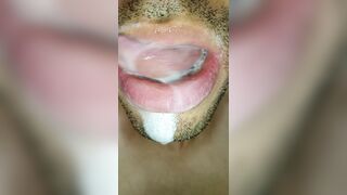 toying with super hot milk in my gullet, tongue, slaver, tongue, sloopy, inhaling, drool fetish