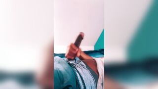 Insatiable hard-core Jurking my big black cock