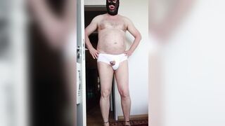 Brief solo joy in the milky panties