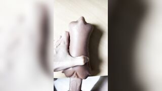 Porked and popshot inwards a condom vulva