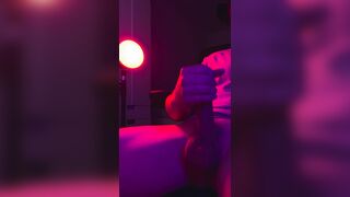 Solo boy masturbating off rock hard man rod in this night