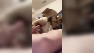 Grubby bedroom solo handjob