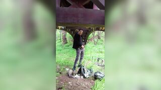 Jizzing Under a Bridge