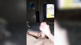BWC with Hyperspermia downright soaks himself with Massive jizz