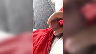 Plump Man Strokes Off , Solo Spunk Blast , Lil Fuck-stick , Cum shot , Masculine groan