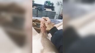 JohnnyDick7215y plays with uncircumcised 20Cm Lollipop homemade