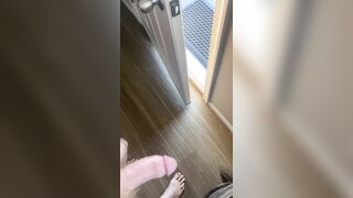 Dangling out with my trousers off in my motel guest room with the door open. I enjoy wanking.
