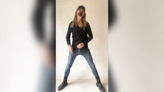 Longhairdude - Lush two - Bust On thin denim, Cars hoodie, army footwear, leather baseball cap, beer