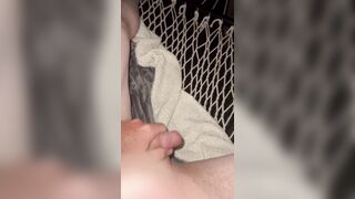 Draining outdoors in hammock during lightning storm