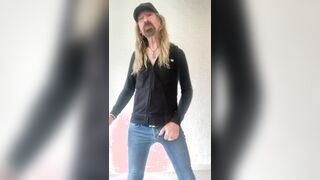 Longhairdude - Chubby 1 - Sploog On lean denim, Cars hoodie, army footwear, leather baseball cap, beer