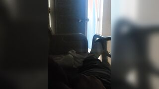 Fast hand-job in the Medical center Couch