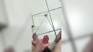 Rest room masturbate off pop-shot