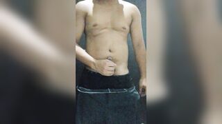 Warm fellow fapping off at his office convenience guest room