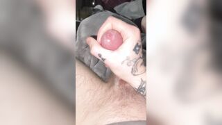 six inch Milky pulsating e stud touching til spunk