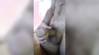 Taut sack of babymakers getting rock hard