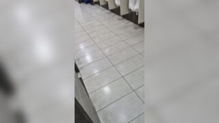 Entirely bare in mall wc while shopping