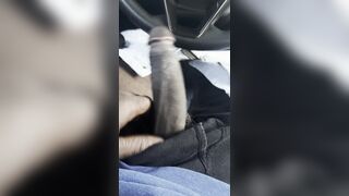 Mouth-watering BIG BLACK COCK Toying in the van!! •NOISY BELLOWING•