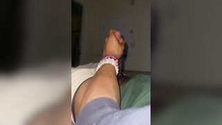 Edging and milking this BIG BLACK COCK while my gf at work