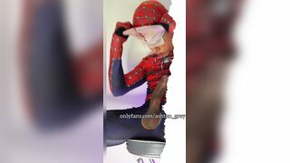 Spider-Stud is alone in a fresh universe and cant fight back inhaling his own manhood ...much jizz