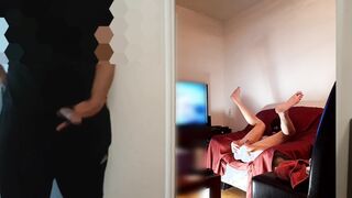 Caught my gay-for-pay roomy on milking while I penetrate my bum at web cam