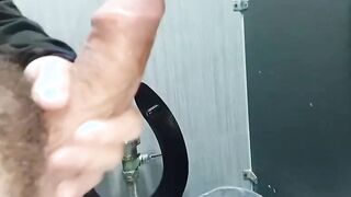 No podia creer la verga grande que vi en el baño publico