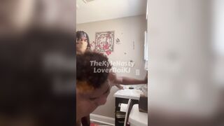 fat wood bottom KJ gets pounded