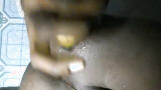 BIZARRE FELLOW WITH MEATY CABOOSE ATTEMPTING ANAL INVASION NAIL WITH A BANANA