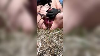 Bare in Nature ass-fuck tucked deep sounding enjoyments