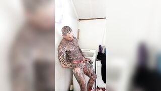 Washing day Wank off and shoot.