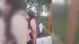 超级刺激的户外肛交，前后被看见3次