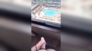 Milking Off Infront Of Motel Window