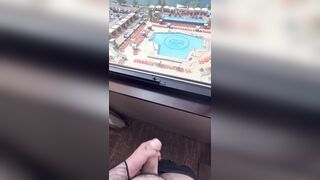 Milking Off Infront Of Motel Window