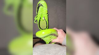 Jizz shot into football boots