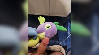Frolicking wirh my spike the dragon plush
