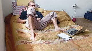 I get disrobed, flash you my soles, my fleshy manmeat and bum all for you
