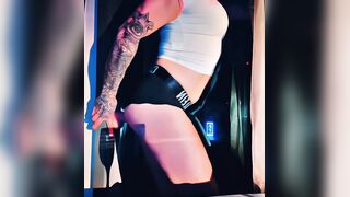 Fit towheaded femboy romped public
