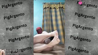 Barefooted Foot wank On Immense Massive Fake penis