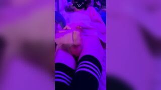 Femboy spunking in sofa