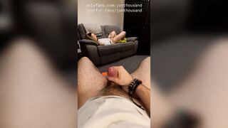 Hetero roomy post-work masturbate